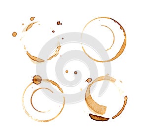 Coffee Stain Isolated, Coffe Stamp, Brown Drink Round Mark, Splash, Spill, Texture