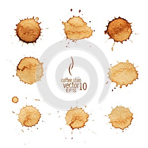 Coffee stain watercolor vector. photo