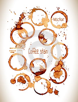 Coffee stain on a white background.