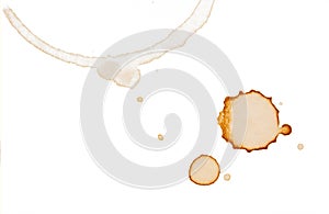 Coffee stain on a white background