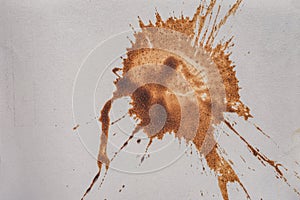 Coffee stains on light paper are an abstract form of liquid drips