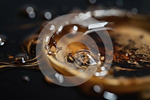 Coffee stains in macro. AI generated