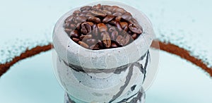 Coffee on stone Mortar photo