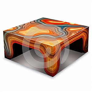 Coffee Table Algorithmic Art - Isolated On White Background