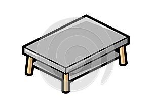 Coffee table icon in isometry style. Domestic and office furniture and equipment. photo