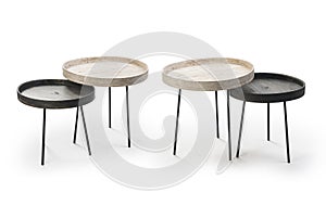 Coffee table set isolated on white, Clipping Path included