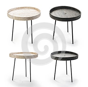 Coffee table set isolated on white, Clipping Path included