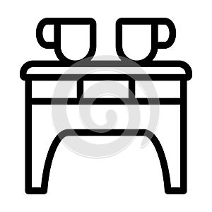 Coffee Table Vector Thick Line Icon For Personal And Commercial Use