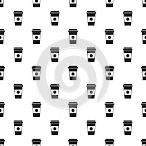 Coffee in take away cup pattern, simple style