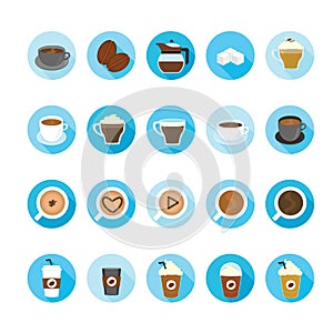 Coffee and tea cup icons set.