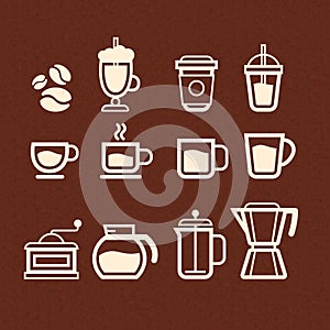 Coffee, Tea and Drinks icons set