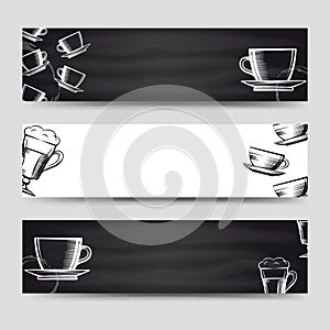 Coffee and tea horizontal banners