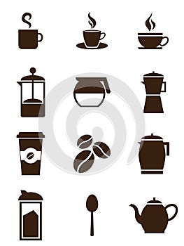 Coffee and tea icons photo