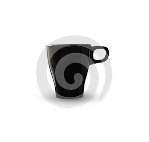 Coffee or tea mug, black cup isolated