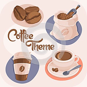 Coffee Theme Icons Set