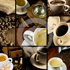 Káva tématické koláž 