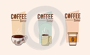 Coffee time concept with elements