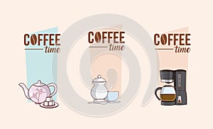 Coffee time concept with elements