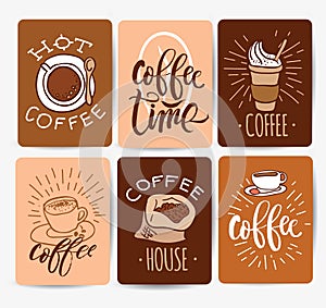 Coffee time Hipster Vintage Stylized Lettering. Vector Illustration