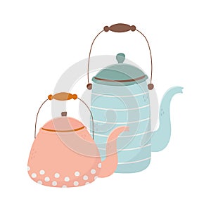 Coffee time, kettles maker porcelain beverage design