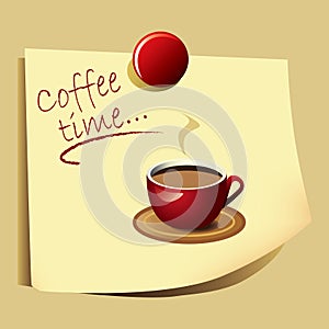 Coffee Time Note -EPS Vector-