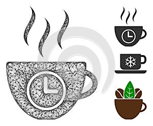 Coffee Time Polygonal Web Vector Mesh Illustration