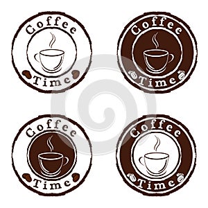 Caffè francobolli impostato 