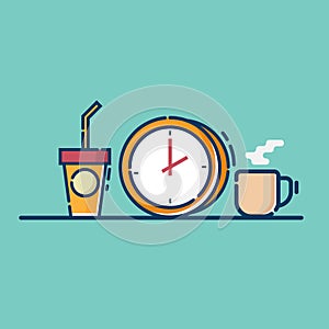 Coffee time vector flat design