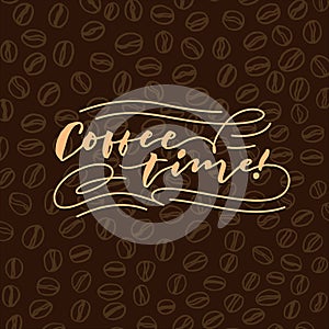 Coffee time 1 vintage hand lettering typography poster photo