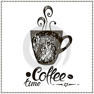 Coffee time. Vintage Stylized Lettering.