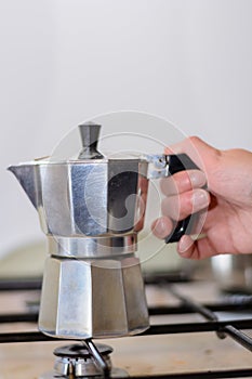 Coffee to cook with coffee pot photo