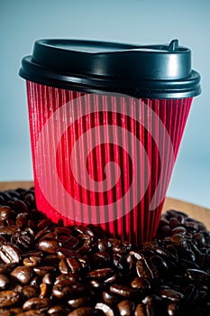 Coffee To-go Cup and Coffee beans