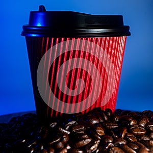 Coffee To-go Cup and Coffee beans