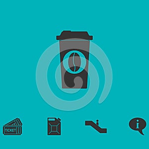 Coffee to go icon flat