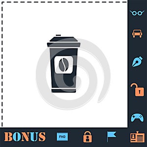 Coffee to go icon flat