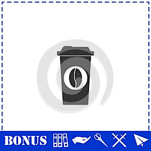 Coffee to go icon flat