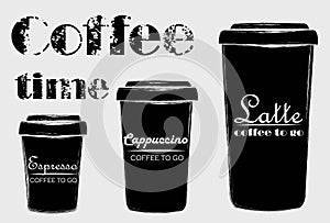 coffee to go. latte, cappuccino and espresso.