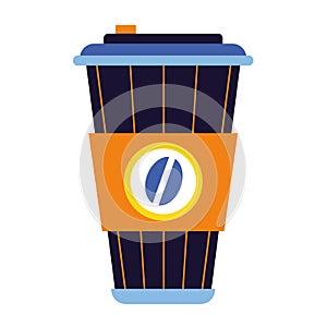 Coffee to go simple illustration on white background