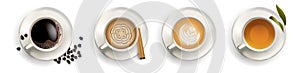 Coffee top view in vector format