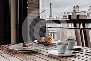 Coffee and traditional French pastries