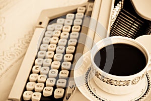 Coffee and a type-writer