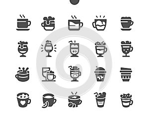 Coffee types Well-crafted Pixel Perfect Vector Solid Icons