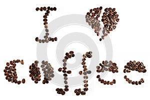 Coffee typographic text