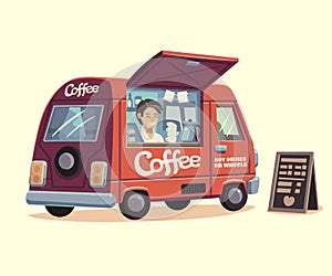 Coffee van. Hot drinks on wheels