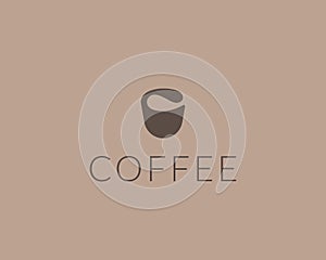Coffee vector logo. Cup bean icon logotype.