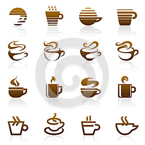 Caffè. segno vettoriale di un'organizzazione o istituzione modello impostato 