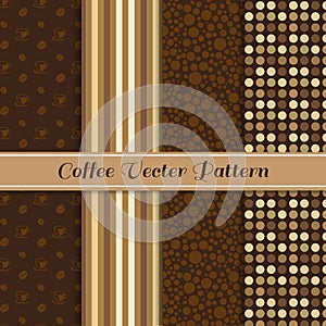 Coffee vector pattern 4 style (brown coffee tone)