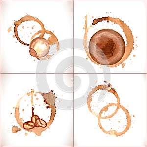 Coffee vector stain on a white background.