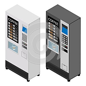 Coffee vending machine isolated on white background