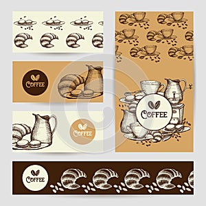 Coffee vintage banners composition poster